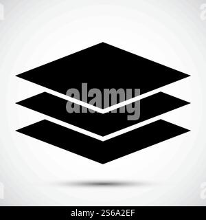 Simbolo icona livelli segno Isola su sfondo bianco,Illustrazione vettoriale Illustrazione Vettoriale