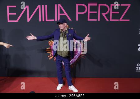 Città del Messico, Messico. 15 gennaio 2025. Il regista Jacques Audiard partecipa al Red carpet per la prima del film Emilia Perez al Cinepolis Plaza Carso di città del Messico, Messico, il 15 gennaio 2025. (Foto di Ismael Rosas/Eyepix Group/NurPhoto) credito: NurPhoto SRL/Alamy Live News Foto Stock