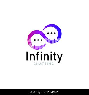 icona vettoriale del logo multimediale della chat infinity Illustrazione Vettoriale
