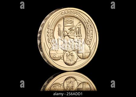 Cardiff City £1 Coin dal set di monete da 2011 sterline delle città capitali del Regno Unito. Foto Stock
