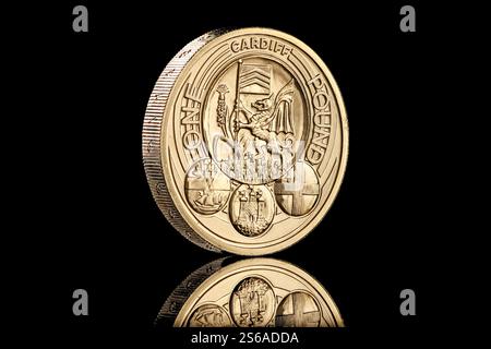 Cardiff City £1 Coin dal set di monete da 2011 sterline delle città capitali del Regno Unito. Foto Stock