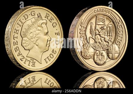 Cardiff City £1 Coin dal set di monete da 2011 sterline delle città capitali del Regno Unito. Foto Stock