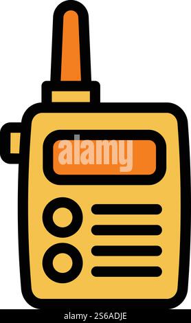 Icona walkie talkie. Delineare l'icona vettoriale walkie talkie per la progettazione Web isolata su sfondo bianco. Icona walkie talkie, stile di contorno Illustrazione Vettoriale