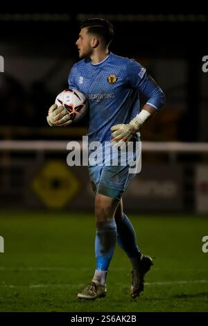 Callum Hawkins di Leamington durante la partita della Vanarama National League North, Leamington contro Chester Foto Stock