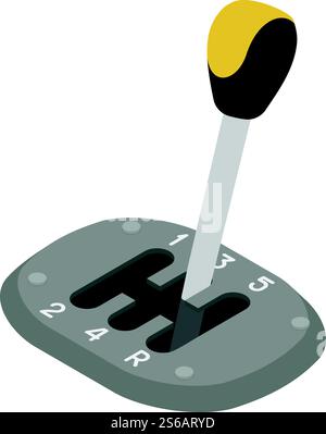 Icona del cambio Sport. Icona isometrica del vettore del cambio sportivo per la progettazione Web isolata su sfondo bianco. Icona del cambio Sport, stile isometrico Illustrazione Vettoriale