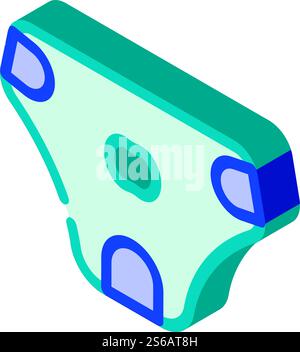 pannolino per vettore di icone isometriche per cani. pannolino per cartello cane. illustrazione del simbolo isolato. pannolino per illustrazione vettoriale con icone isometriche per cani Illustrazione Vettoriale