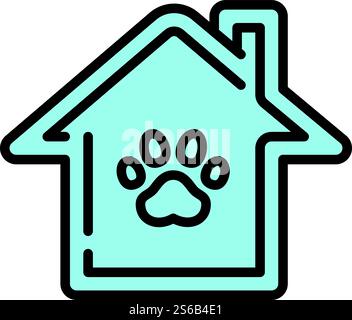Icona della casa alberghiera. Delineare l'icona vettoriale della casa degli animali domestici per il web design isolato su sfondo bianco. Icona della casa alberghiera, stile Illustrazione Vettoriale