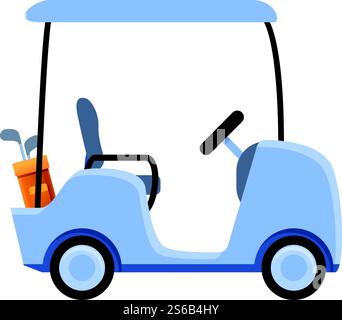 Icona del golf cart con buggy. Cartoni animati dell'icona vettoriale del golf cart per il web design isolato su sfondo bianco. Icona del golf cart con buggy, stile cartoni animati Illustrazione Vettoriale