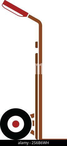 Icona del carrello del magazzino. Design a colori piatti. Illustrazione vettoriale. Illustrazione Vettoriale