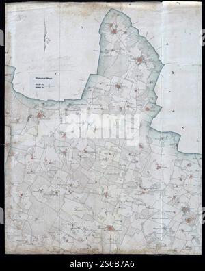 Mappa generale dei villaggi nella Divisione meridionale del territorio di Delhi (che mostra Rewari Pargana), esaminata da J. H. Simmonds, 1830–31 (F03-07). Foto Stock