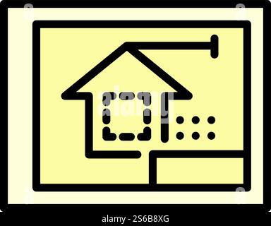 Icona del tablet ARCHITECT. Descrivere l'icona vettoriale di un tablet ARCHITECT per la progettazione Web isolata su sfondo bianco. Icona di un tablet architetto, stile di contorno Illustrazione Vettoriale