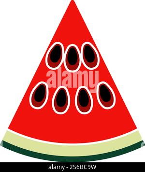 Icona di Watermelon nei colori dell'interfaccia utente. Design a colori piatti. Illustrazione vettoriale. Illustrazione Vettoriale