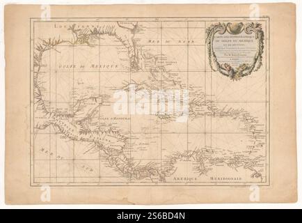 Giovanni Antonio Rizzi Zannoni, carte Geo-Hydrographique du Golfe du Mexique et de ses isles Foto Stock
