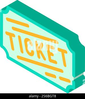 vettore icona isometrica del biglietto della lotteria. biglietto della lotteria. illustrazione del simbolo isolato. illustrazione isolata del vettore dell'icona isometrica del biglietto della lotteria Illustrazione Vettoriale