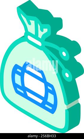 vettore icona isometrico per i fusti della lotteria. cartello del sacco dei fusti della lotteria. illustrazione del simbolo isolato. illustrazione vettoriale icona isometrica del sacchetto dei fusti della lotteria Illustrazione Vettoriale