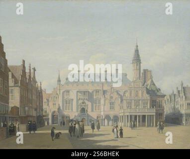 Gerrit Adriaensz. Berckheyde (1638-1698) - la piazza del mercato e il Municipio, Haarlem Foto Stock