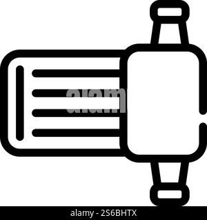 vettore icona linea strumento irrigazione. segnale attrezzo di irrigazione. illustrazione nera del simbolo del contorno isolato. illustrazione dell'icona della linea dello strumento di irrigazione isolata dal vettore Illustrazione Vettoriale