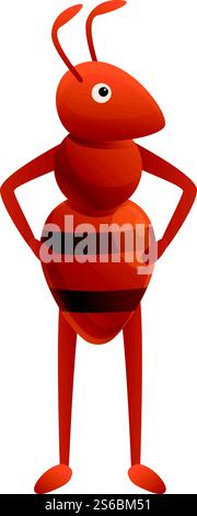 Icona occupato. Cartoni animati di un'icona vettoriale occupata per il web design isolata su sfondo bianco. Icona della formica occupata, stile cartoni animati Illustrazione Vettoriale