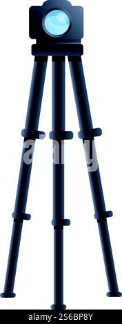 Icona del treppiede della fotocamera in carbonio. Cartoni animati dell'icona vettoriale del treppiede della fotocamera in carbonio per la progettazione Web isolata su sfondo bianco. Icona del treppiede per fotocamera in carbonio, stile cartoni animati Illustrazione Vettoriale