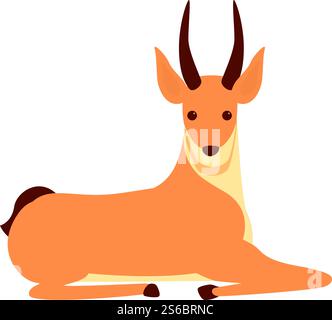 Icona gazzella seduta. Cartone animato dell'icona vettoriale della gazzella seduta per il web design isolato su sfondo bianco. Icona a forma di gazzella seduta, stile cartone animato Illustrazione Vettoriale