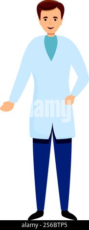 Icona del medico sanitario. Cartone animato di medico medico vettore icona per il web design isolato su sfondo bianco. Icona del medico sanitario, stile cartone animato Illustrazione Vettoriale