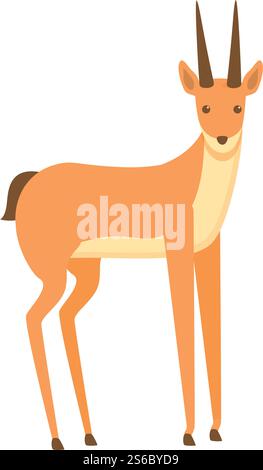 Icona gazzella animale. Cartone animato dell'icona vettoriale della gazzella animale per il web design isolato su sfondo bianco. Icona della gazzella animale, stile cartoni animati Illustrazione Vettoriale