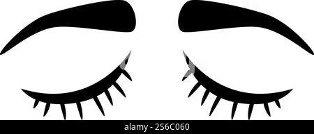 Icona occhi chiusi. Cartone animato con icona vettoriale a occhi chiusi per il web design isolato su sfondo bianco. Icona a occhi chiusi, stile cartone animato Illustrazione Vettoriale