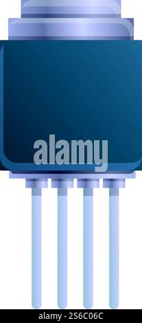 Icona del condensatore a transistor. Cartoon dell'icona vettoriale del condensatore a transistor per la progettazione Web isolata su sfondo bianco. Icona del condensatore a transistor, stile cartone animato Illustrazione Vettoriale