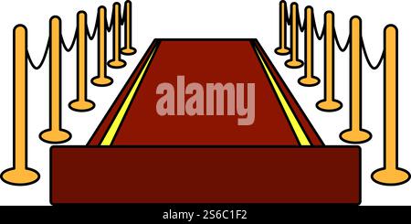 Icona Red Carpet. Contorno modificabile con disegno riempimento colore. Illustrazione vettoriale. Illustrazione Vettoriale