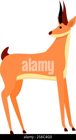 Icona della gazzella. Cartone animato dell'icona vettoriale della gazzella faune per il web design isolato su sfondo bianco. Icona della gazzella faune, stile cartone animato Illustrazione Vettoriale