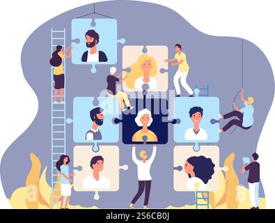 Concetto di agenzia di collocamento. Ricerca di assunzioni e posti di lavoro online, risorse umane e reclutamento, background dei vettori di pubblicità di posti vacanti. Illustrazione del candidato e della gestione delle assunzioni. Concetto di agenzia di collocamento. Ricerca di assunzioni e posti di lavoro online, risorse umane e reclutamento, background dei vettori di pubblicità di posti vacanti Illustrazione Vettoriale