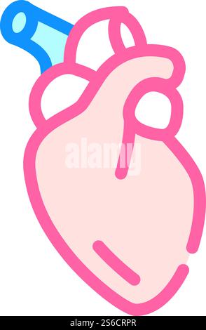 vettore dell'icona del colore dell'organo umano del cuore. segno di organo umano al cuore. illustrazione del simbolo isolato. illustrazione vettoriale dell'icona del colore dell'organo umano del cuore Illustrazione Vettoriale