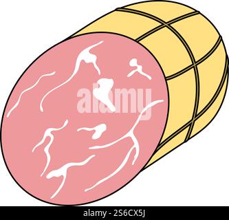 Icona Ham. Contorno modificabile con disegno riempimento colore. Illustrazione vettoriale. Illustrazione Vettoriale