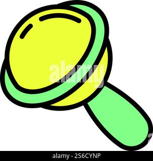 Icona sonaglino della culla. Evidenzia l'icona del vettore sonaglino della culla per il design Web isolato su sfondo bianco. Icona del sonaglino della culla, stile del contorno Illustrazione Vettoriale