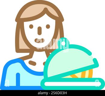 vettore icona colore lavoro donna. donna firma di lavoro. illustrazione del simbolo isolato. simbolo di illustrazione vettoriale dell'icona del colore del lavoro donna Illustrazione Vettoriale