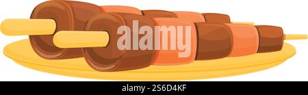 Icona turca della carne di falafel. Cartone animato dell'icona turca del vettore della carne di falafel per il web design isolato su sfondo bianco. Icona turca della carne di falafel, stile cartoni animati Illustrazione Vettoriale