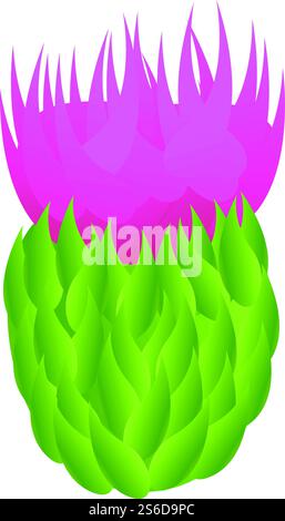 Icona di fiori scozzesi di Thistle. Cartone animato dell'icona vettoriale scozzese del cardo per il web design isolato su sfondo bianco. Icona di fiori scozzesi Thistle, stile cartoni animati Illustrazione Vettoriale
