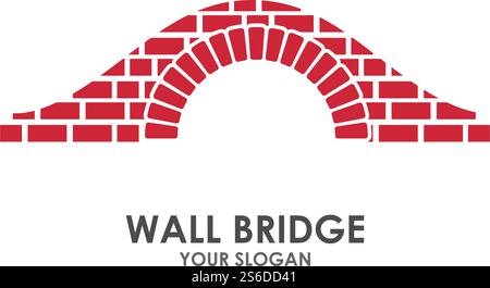Illustrazione del logo del ponte a parete, disegno vettoriale Illustrazione Vettoriale