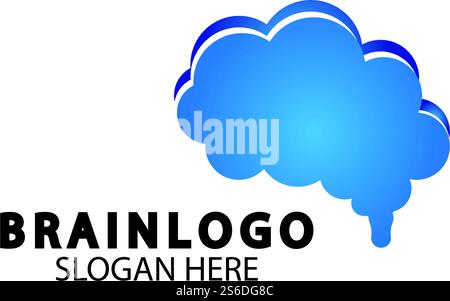 Il logo Brain progetta il vettore concettuale, il logo Health Brain Pulse, il vettore modello del logo Brain Care Illustrazione Vettoriale
