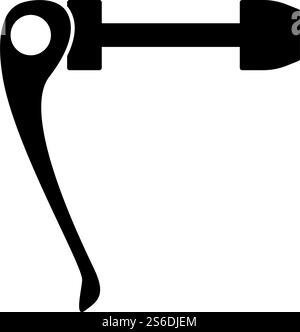 Icona rilascio rapido bicicletta. Black Glyph Design. Illustrazione vettoriale. Illustrazione Vettoriale