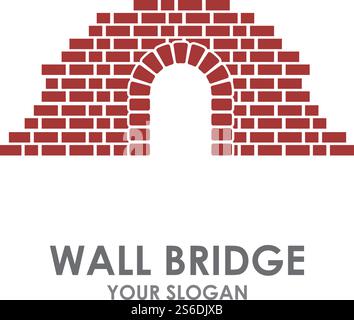 Illustrazione del logo del ponte a parete, disegno vettoriale Illustrazione Vettoriale