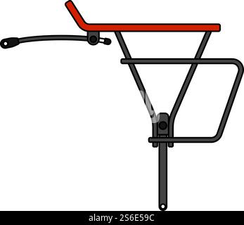 Icona portabagagli per biciclette. Contorno modificabile con disegno riempimento colore. Illustrazione vettoriale. Illustrazione Vettoriale
