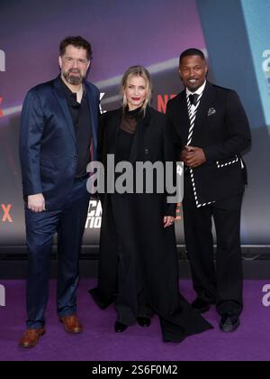 Seth Gordon, Cameron Diaz e Jamie Foxx ad una proiezione speciale di Back in Action allo Zoo Palast di Berlino il 15 gennaio 2025 Foto Stock