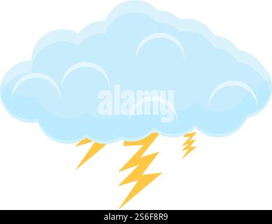 Icona Thundercloud. Cartone animato dell'icona vettoriale di nuvola di tuono per la progettazione Web isolato su sfondo bianco. Icona Thundercloud, stile cartone animato Illustrazione Vettoriale