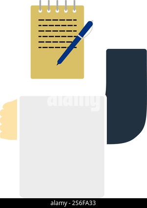 Icona a forma di Oder del cameriere. Design a colori piatti. Illustrazione vettoriale. Illustrazione Vettoriale