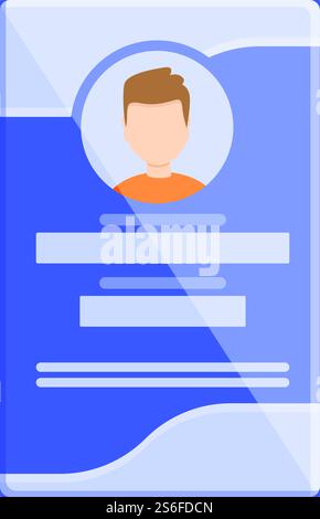 Icona del nome della carta ID. Cartoni animati dell'icona vettoriale del nome della carta d'identità per il web design isolato su sfondo bianco. Icona del nome della carta d'identità, stile cartone animato Illustrazione Vettoriale