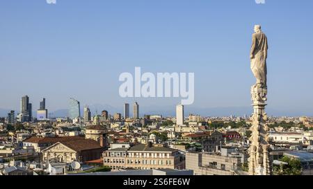 Una immagine di una vista su Milano Italia Foto Stock
