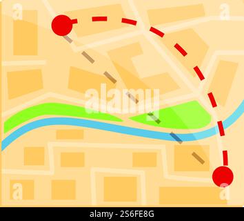 Icona itinerario. Cartoon dell'icona vettoriale dell'itinerario per il web design isolato su sfondo bianco. Icona dell'itinerario, stile cartoni animati Illustrazione Vettoriale