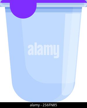 Icona dello yogurt da latte. Cartone animato dell'icona vettoriale dello yogurt da latte per il web design isolato su sfondo bianco. Icona dello yogurt da latte, stile cartoni animati Illustrazione Vettoriale