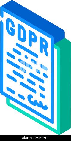 regolamento generale sulla protezione dei dati gdpr nell'unione europea iisometric icon vector. firma del regolamento generale sulla protezione dei dati gdpr nell'unione europea. illustrazione del simbolo isolato. regolamento generale sulla protezione dei dati gdpr nell'illustrazione isometrica dei vettori dell'unione europea Illustrazione Vettoriale